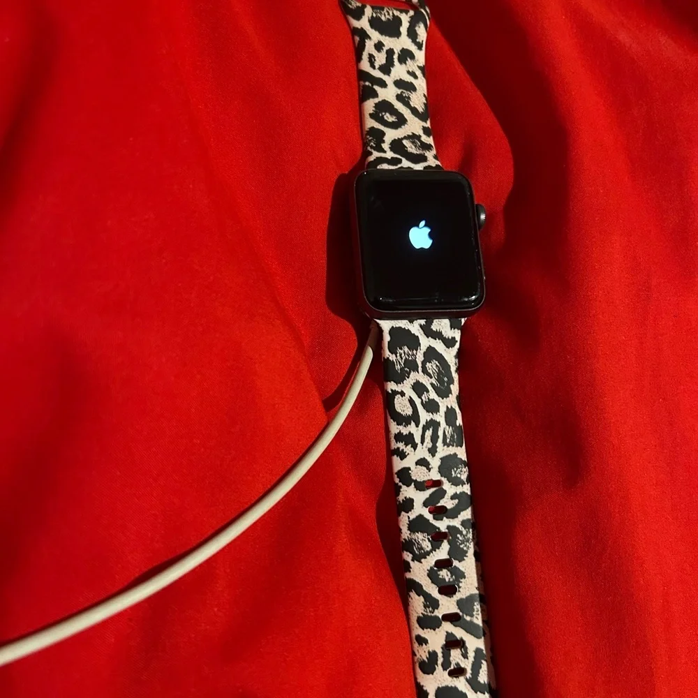 Leopard Print Apple Watch Band with Rhinestones hardly used Apple Watch
